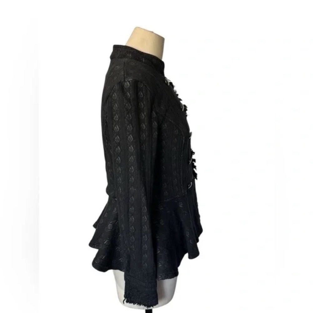 Free People Cable Knit Peplum Military Jacket Size 6 - Picture 6 of 6